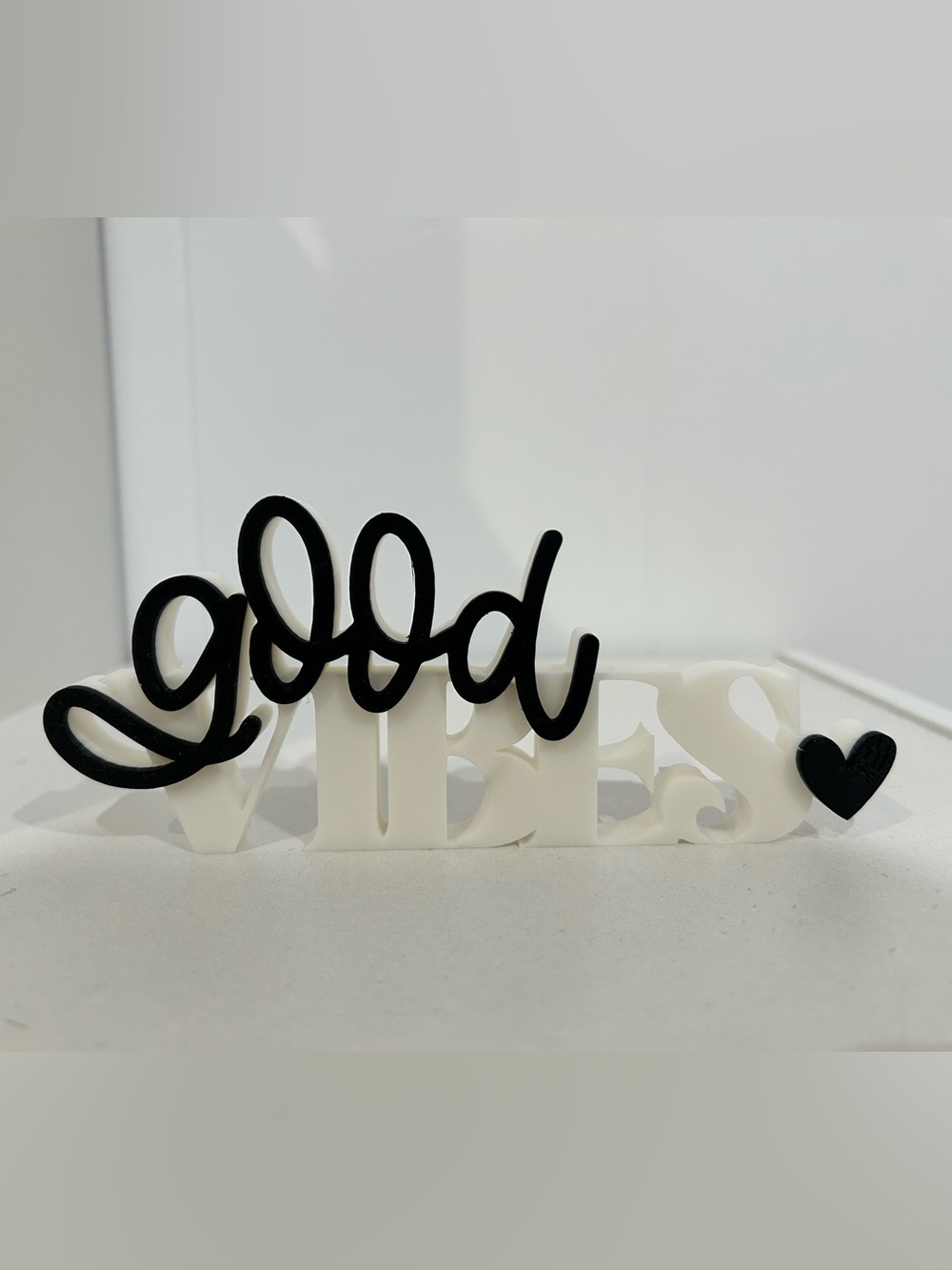 3D Printed Good Vibes Script Decorative Sign